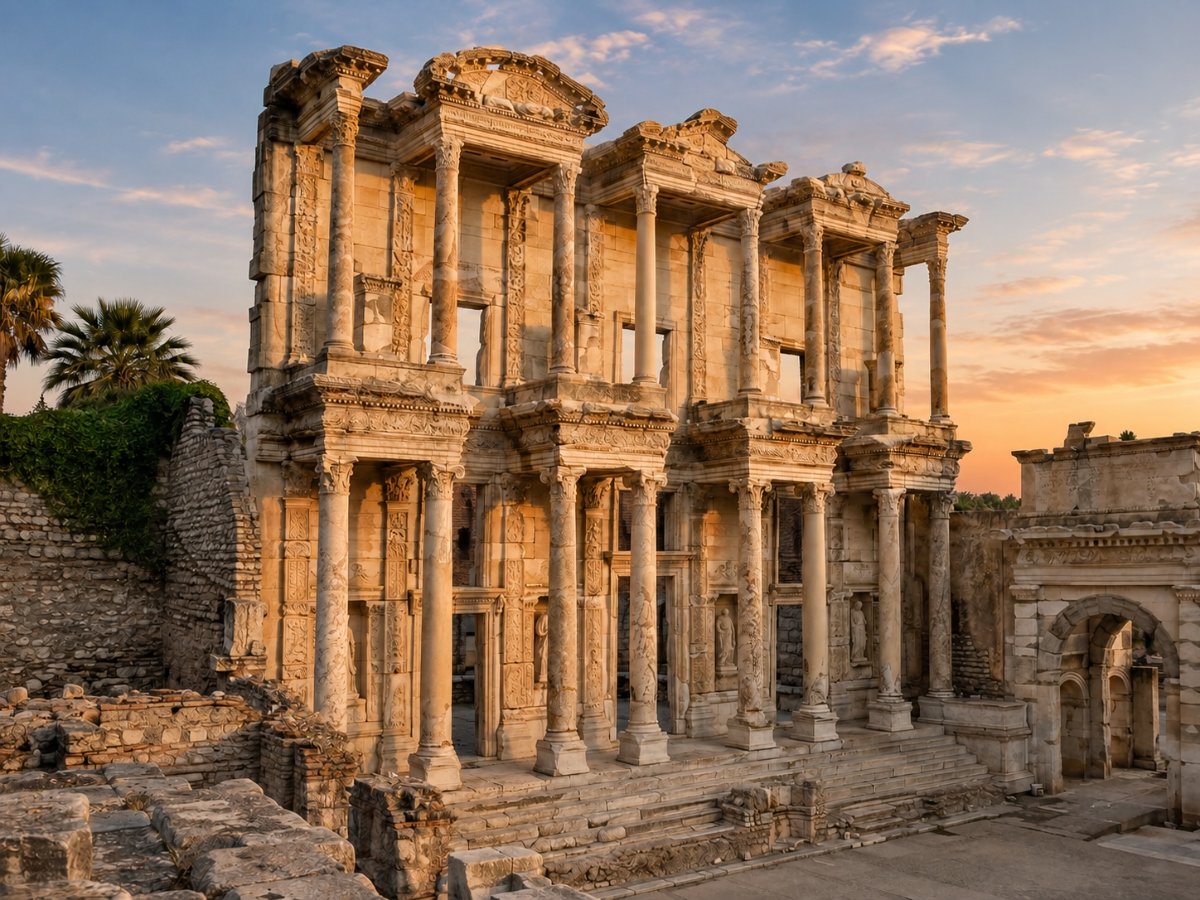 Caravana para a Turquia: a Biblioteca de Celso, nas ruínas de Éfeso